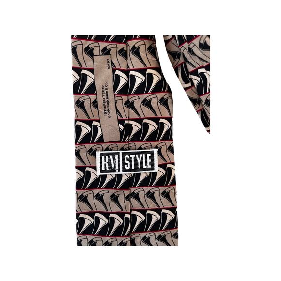 Vintage RM Style Striped Tees 90s Silk Necktie - Picture 3 of 5